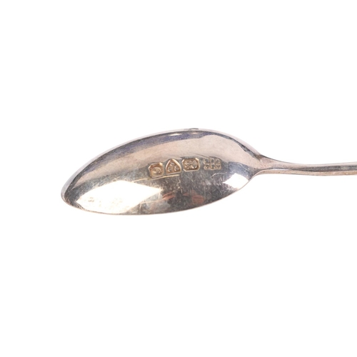 379 - A cased set of six George V silver apostle spoons and matching sugar tongs, Chester 1914, 95g.