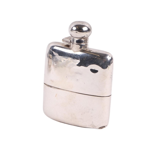 421 - An Art Deco silver hip flask and cup, Chester 1932, 12.5cms high, 190g.