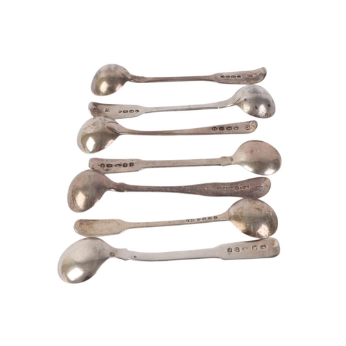 440 - A group of silver mustard and salt spoons; together with a small butter knife, various dates and mak... 