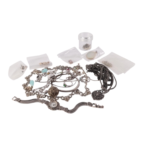 456 - A large quantity of silver, white metal and costume jewellery to include earrings, bracelets and nec... 