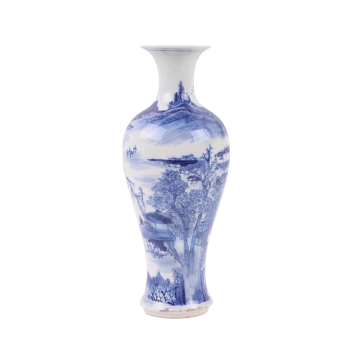 581 - A Chinese famille rose pot and cover, 22cms high; together with a Chinese blue and white vase, 26cms... 