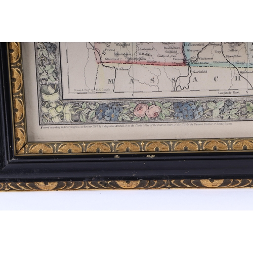 6 - Mitchell Jr (Augustus) - New Hampshire & Vermont - a 19th century map, framed & glazed, 29 by 35cms.