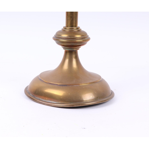 691 - A Victorian brass table lamp, 50cms high.