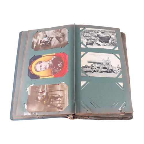 716 - A collection of postcard albums, mostly complete, with topographical and comical examples; together ... 