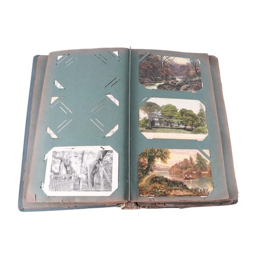 716 - A collection of postcard albums, mostly complete, with topographical and comical examples; together ... 