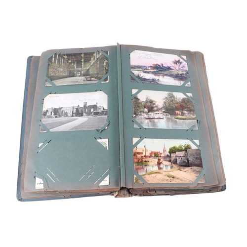 716 - A collection of postcard albums, mostly complete, with topographical and comical examples; together ... 