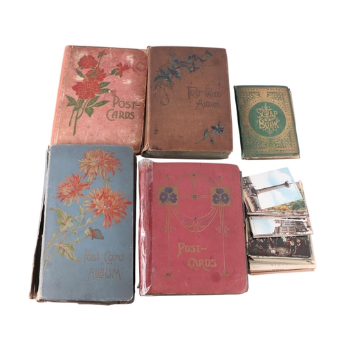 716 - A collection of postcard albums, mostly complete, with topographical and comical examples; together ... 