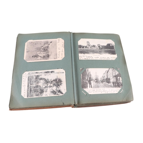 716 - A collection of postcard albums, mostly complete, with topographical and comical examples; together ... 