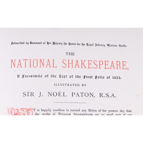 726 - The National Shakespeare:  A facsimilie of the text of the folio of 1623, good gilt blocked and tool... 