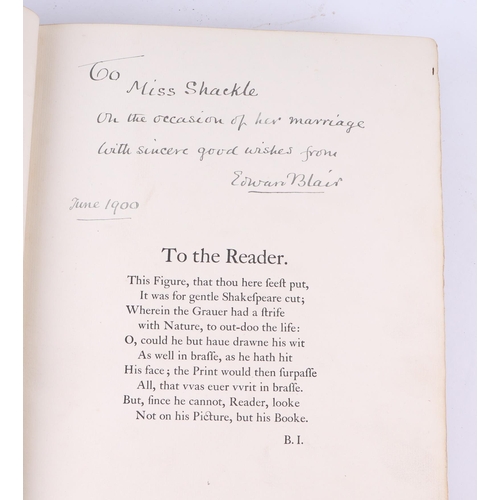 726 - The National Shakespeare:  A facsimilie of the text of the folio of 1623, good gilt blocked and tool... 
