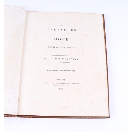 729 - Campbell (Thomas) The Pleasures of Hope with Other Poems, 7th edition corrected and enlarged, printe... 