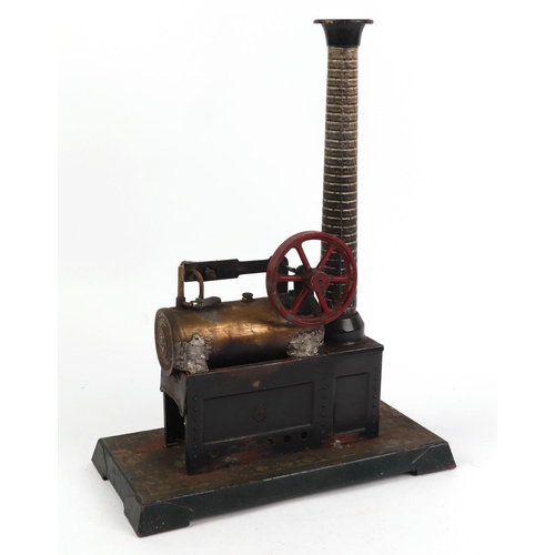 794 - A Gebruder Bing tinplate single cylinder stationary engine.