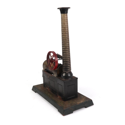 794 - A Gebruder Bing tinplate single cylinder stationary engine.