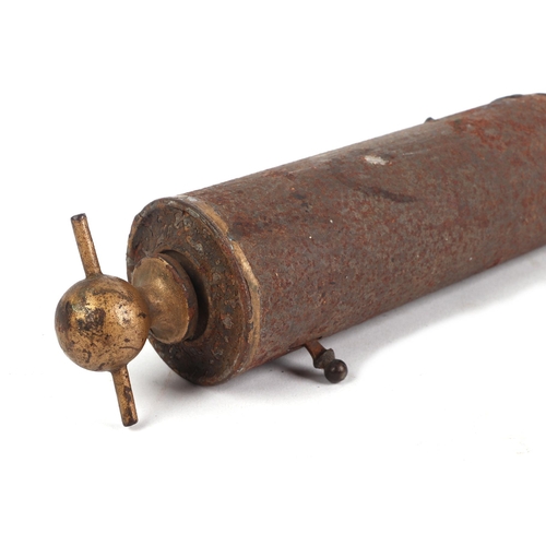 797 - A vintage tinplate cannon barrel, 38cms long.