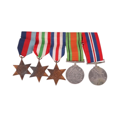 832 - A WWII group of six medals attributed to J. F. Tuckwood 3/4th County of London Yeomanry (Sharp Shoot... 