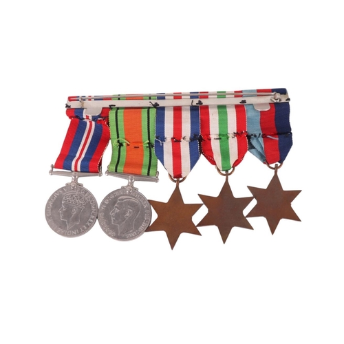 832 - A WWII group of six medals attributed to J. F. Tuckwood 3/4th County of London Yeomanry (Sharp Shoot... 