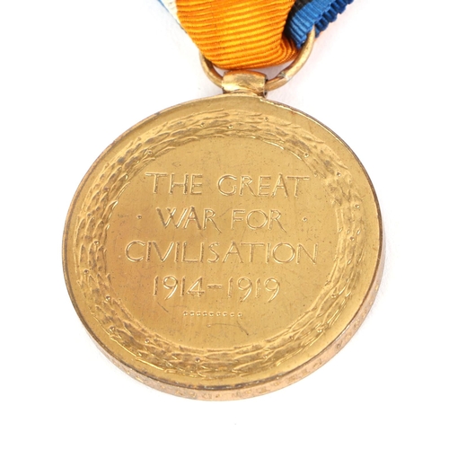 833 - A WWI bronze death plaque and War medal named to '308954 T. W. Day TANK CORPS'.