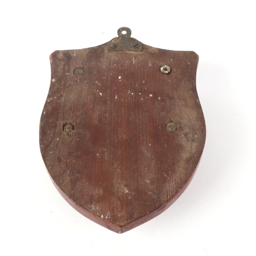 838 - An early Navy Tampion plaque of a crowned heart, 17cms wide.