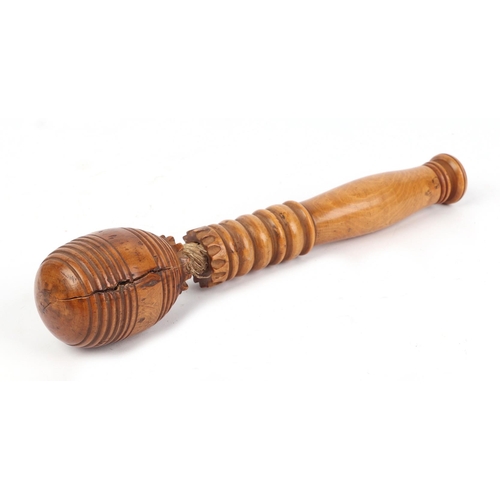 841 - A Victorian turned boxwood bosuns persuader cosh, 26.5cms long.