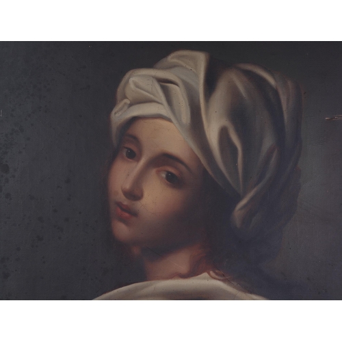 858 - After Guido Reni - Sibyl - head and shoulder portrait, oil on canvas, 48 by 60cms, framed.