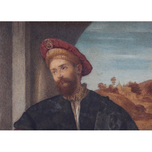 865 - 19th century Italian school - Portrait of a Gentleman in 16th Century Dress - with Roman numerals MD... 