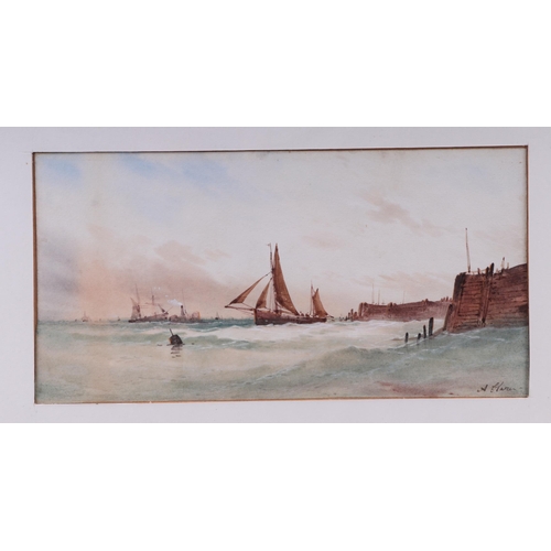 872 - Early 20th century school - Fishing Boats in a Harbour - indistinctly signed lower right, watercolou... 