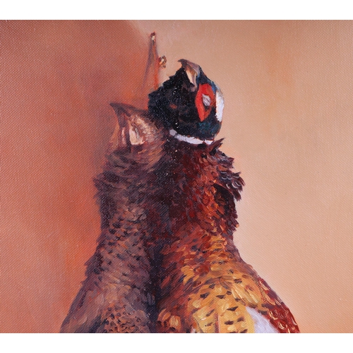 875 - Andrew Quelch (20th century British) - Study of a Brace of Hanging Pheasants - signed lower right, o... 