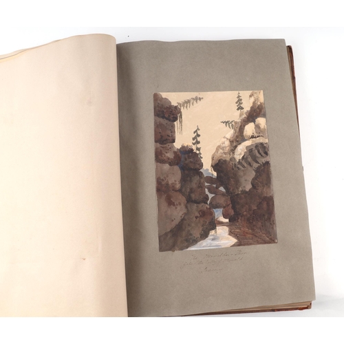 889 - Charles Porcher - a Grand Tour album containing sixty three watercolours depicting scenes of the Alp... 