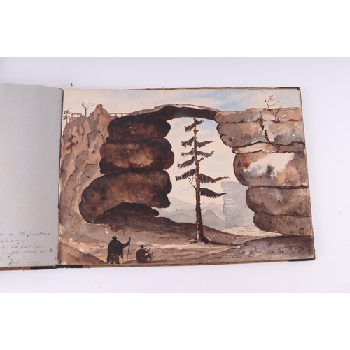 889 - Charles Porcher - a Grand Tour album containing sixty three watercolours depicting scenes of the Alp... 