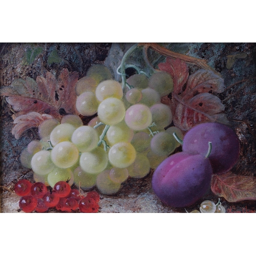 908 - Victorian school - Still Life of Fruit - oil on canvas, 19 by 14cms, framed.