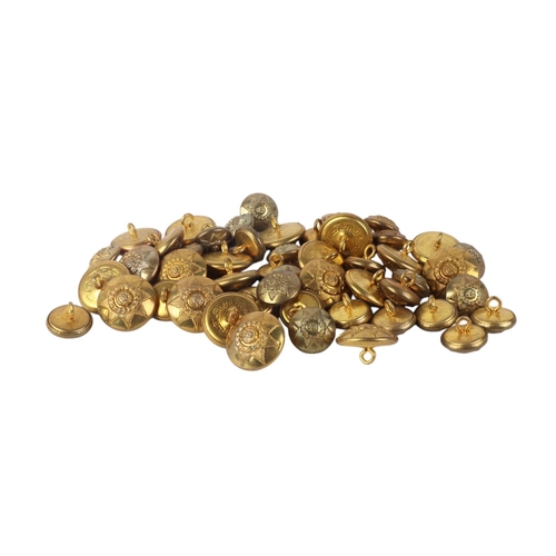 96 - A large quantity of brass military buttons, various regiments.