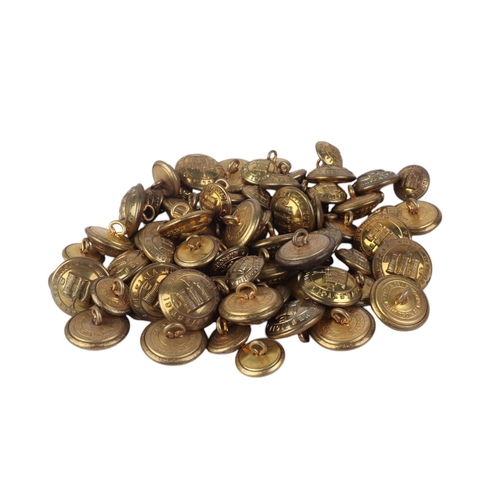 96 - A large quantity of brass military buttons, various regiments.