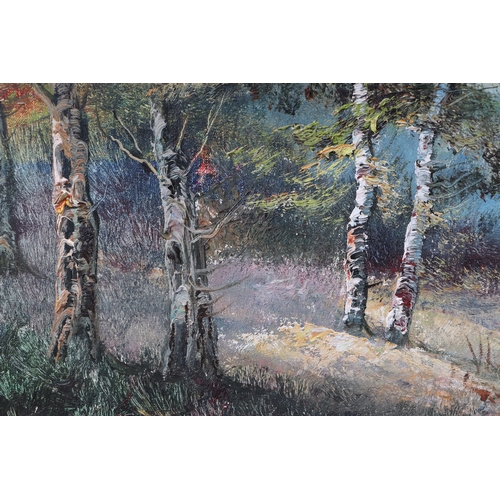 893 - 20th century school - Hunt Scene - oil on canvas, framed, 99 by 34cms.