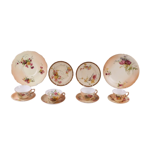 748 - A quantity of Royal Worcester blush ivory items to include teapot, cabinet cups and saucers, cream j... 