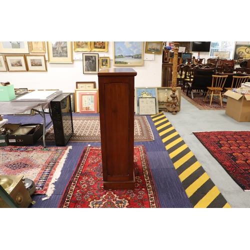 2523 - A mahogany shop display cabinet, the glazed door with gilt lettering 'Turkish Cigarettes', 59cms wid... 