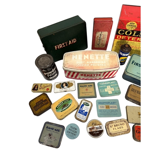 1 - A group of vintage advertising tins to include Colston Detergent, Bluebell Polish and various tobacc... 