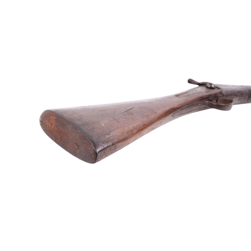 105 - A flintlock single barrel shotgun with smooth bore and walnut stock, with de-activation certificate ... 