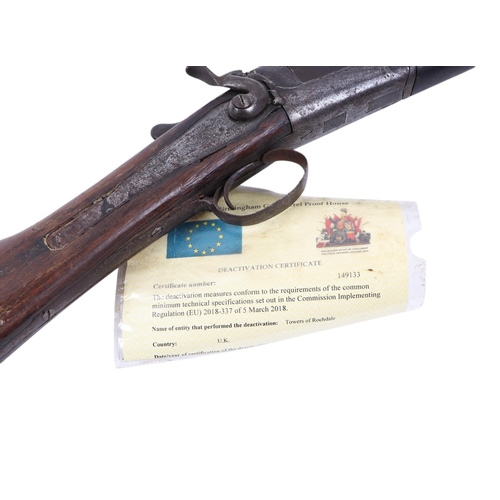 105 - A flintlock single barrel shotgun with smooth bore and walnut stock, with de-activation certificate ... 