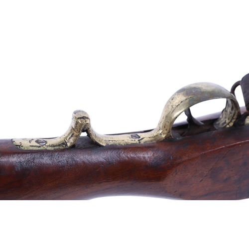 110 - An early 19th century Napoleonic period Brown Bess flintlock rifle, later converted to a percussion ... 