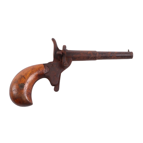 127 - A 19th century continental rim fire single shot pocket pistol, 16cms long.