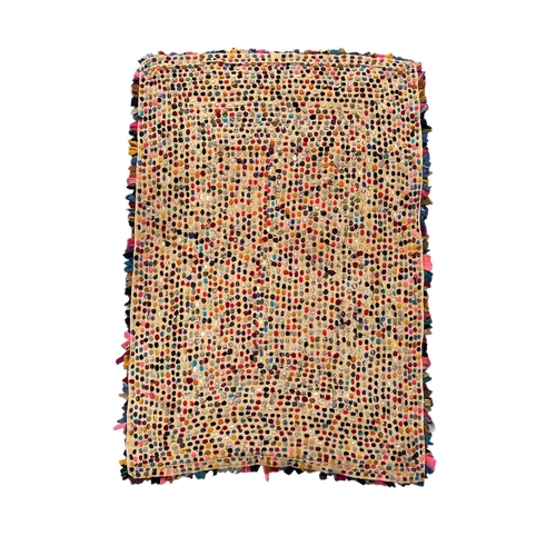 131 - An early 20th century rag rug, approx 130 by 95cms.