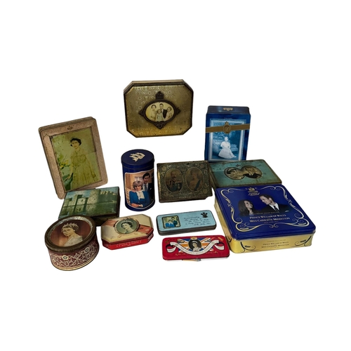 14 - A quantity of vintage advertising tins, mainly Royal Commemorative.