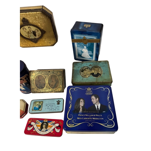 14 - A quantity of vintage advertising tins, mainly Royal Commemorative.