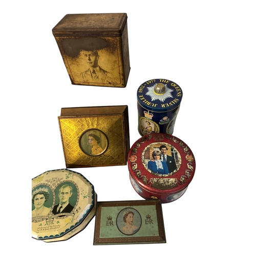 14 - A quantity of vintage advertising tins, mainly Royal Commemorative.