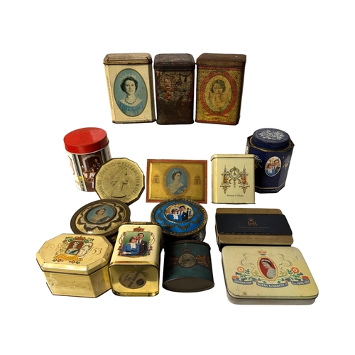 17 - A quantity of vintage advertising tins, mainly Royal Comemmorative.