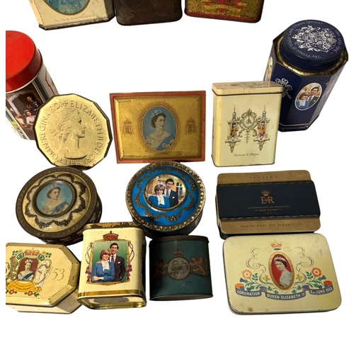 17 - A quantity of vintage advertising tins, mainly Royal Comemmorative.