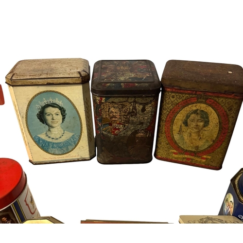 17 - A quantity of vintage advertising tins, mainly Royal Comemmorative.