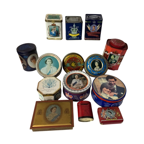 17 - A quantity of vintage advertising tins, mainly Royal Comemmorative.