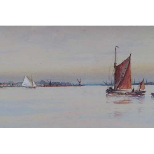 175 - G M Avondale - Malden Essex River Scene - watercolour, signed lower right, 45 by 22cms, framed & gla... 