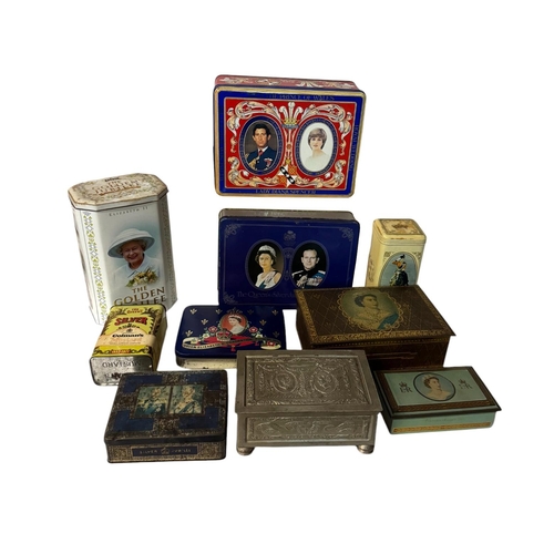 19 - A quantity of vintage advertising tins, mainly Royal Commemorative.